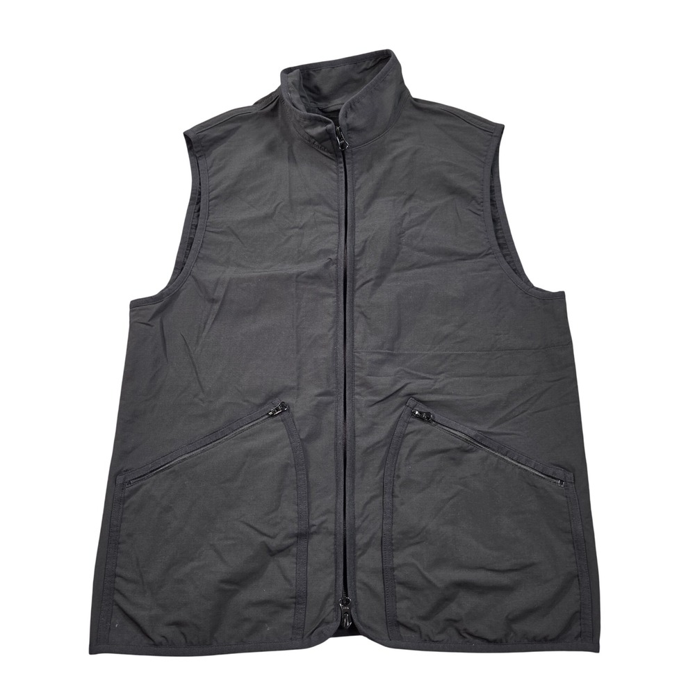 J.Crew Re-Imagined Vest Mens Small Black Full Zip Fleece Lined Pockets G938